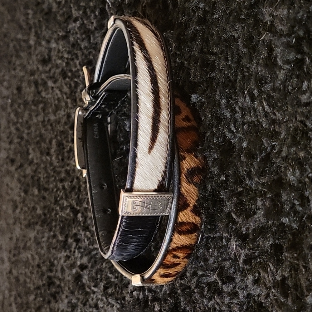 Brighton Leopard and Zebra Print Leather Horse Hair Belt